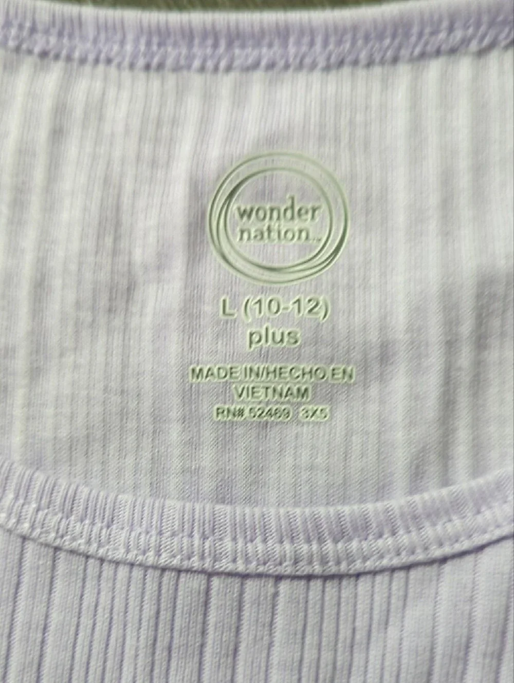 Wonder Nation Light Lilac Ribbed Dress Size L Plus